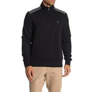 NEW Michael Kors 1/4 Zip Black Gray Men's Pullover Sweater